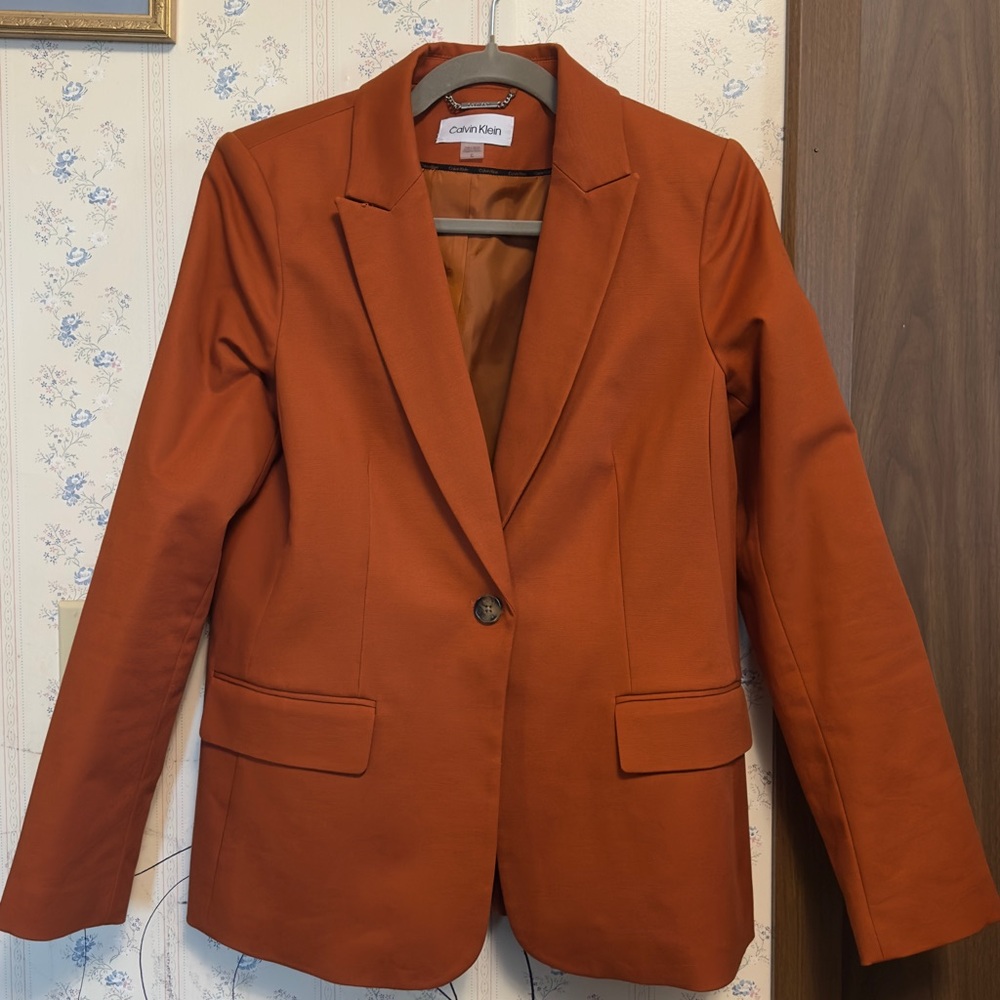 Calvin Klein Women's Orange Blazer size 10